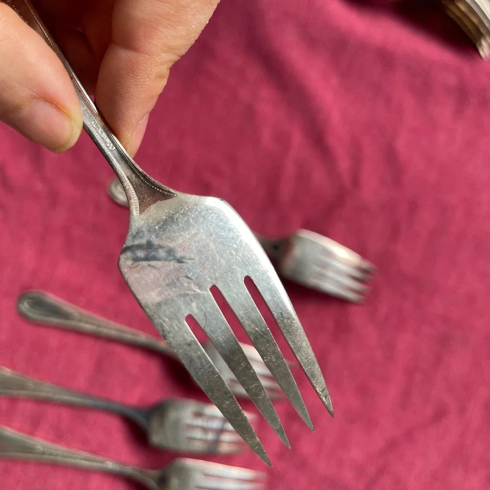 Vintage Community Plate Patrician Silver Plated Forks Set of 5 Butterfly Motif
